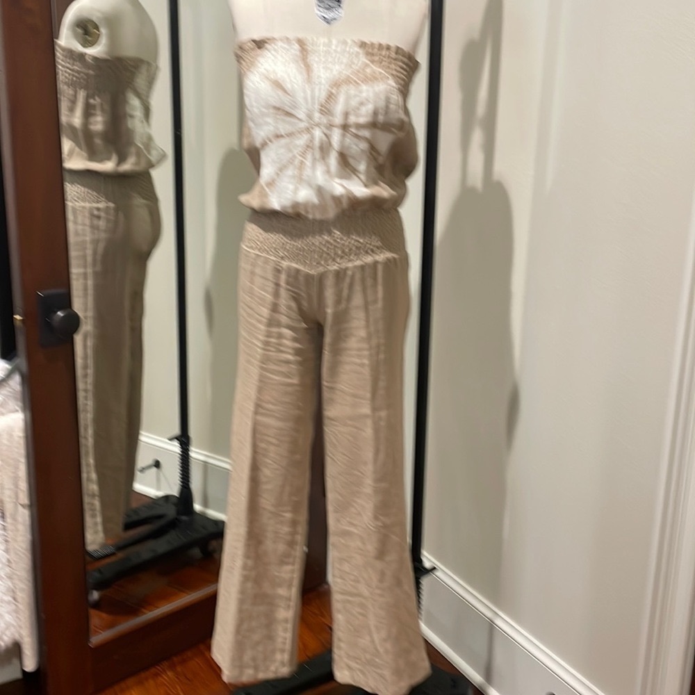 Linen Strapless Jumpsuit size xs
